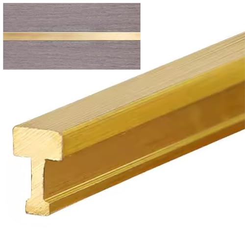 Übergangsstreifen for Bodenfliesen aus gebürstetem Messing zu Holz, T-Form-Nahtbinder for Verbinden von Bodenlücken, Schwellenabdeckung for Eingangstüren, Laminatböden(4x6mm) von LuysmengEU