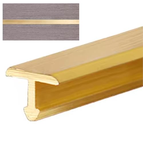 Übergangsstreifen for Bodenfliesen aus gebürstetem Messing zu Holz, T-Form-Nahtbinder for Verbinden von Bodenlücken, Schwellenabdeckung for Eingangstüren, Laminatböden(6x5.5mm) von LuysmengEU