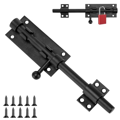 Luziyun Türriegel aus Edelstahl, 200 mm Edelstahl Riegelschloss, Schwarz Schlossriegel, Top-Qualität Schieberiegel, Gartentor -Schloss, witterungsbeständig & robus, für Tor, Fenster, Zaun Luziyun Türriegel aus Edelstahl, 200 mm Edelstahl Riegelschloss, Schwarz Schlossriegel, Top-Qualität Schieberiegel, Gartentor -Schloss, witterungsbeständig & robus, für Tor, Fenster, Zaun von Luziyun