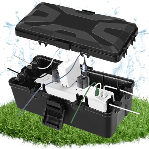 Luziyun Wasserdichte Kabelbox,IP54Garten Kabelbox Wasserdicht mit Abnehmbaren Schildabdeckungen, Steckerschutz Aussen Wasserdicht,Outdoor Box Wasserdicht,Steckdose,Plug Timer,Holiday Light(24x11x7cm) von Luziyun