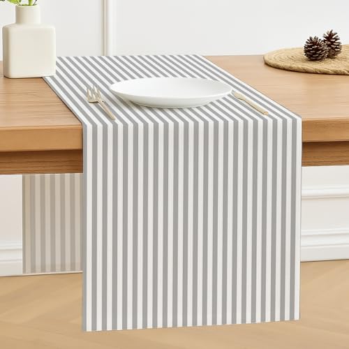 Luzzxfa Tischläufer Grau Streifen Modern Frühling Tischläufer Dekoration Tischdecke Tischdeko Outdoor Leinen Table Runner Abwaschbar für Hochzeit Esszimmer Party Urlaub Dekor 33 x 183 cm Luzzxfa Tischläufer Grau Streifen Modern Frühling Tischläufer Dekoration Tischdecke Tischdeko Outdoor Leinen Table Runner Abwaschbar für Hochzeit Esszimmer Party Urlaub Dekor 33 x 183 cm von Luzzxfa