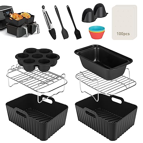 Ninja Heißluftfritteuse Zubehör, 13PCS Airfryer Zubehör für Ninja AF400EU AF300EU Cookwise Usw 7.6L-9.5L Dual Zone Heißluftfritteuse, BPA-Frei Ninja Heißluftfritteuse Zubehör, 13PCS Airfryer Zubehör für Ninja AF400EU AF300EU Cookwise Usw 7.6L-9.5L Dual Zone Heißluftfritteuse, BPA-Frei von Lvelfe