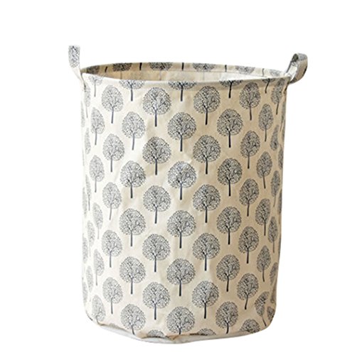 Lvguang Faltbar Groß Wäschekorb Wäschesack Canvas Leinen mit Baum Muster Stil 1 von Lvguang