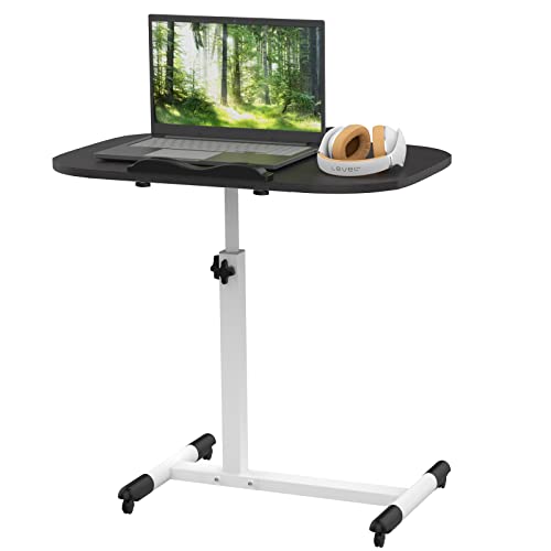 Lvhecforhm Beistelltisch mit Rollen Klappbar, Laptop Schreibtisch Computertisch 60x40cm, Laptoptisch Höhenverstellbar, 360° Drehung Mobiler Stehtisch, Schreibtisch Büro Lift Schreibtisch(Schwarz) von Lvhecforhm