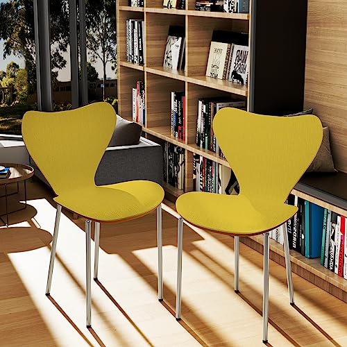 Lvhecforhm Esszimmerstuhl Plastikstuhl 2er Set, Stuhl Esszimmerstühle, Wohnzimmerstühle mit Rückenlehne, Stühle für das Esszimmer Kunststoff Geeignet für Esszimmer, Wohnzimmer Gelb Modern Design Lvhecforhm Esszimmerstuhl Plastikstuhl 2er Set, Stuhl Esszimmerstühle, Wohnzimmerstühle mit Rückenlehne, Stühle für das Esszimmer Kunststoff Geeignet für Esszimmer, Wohnzimmer Gelb Modern Design von Lvhecforhm