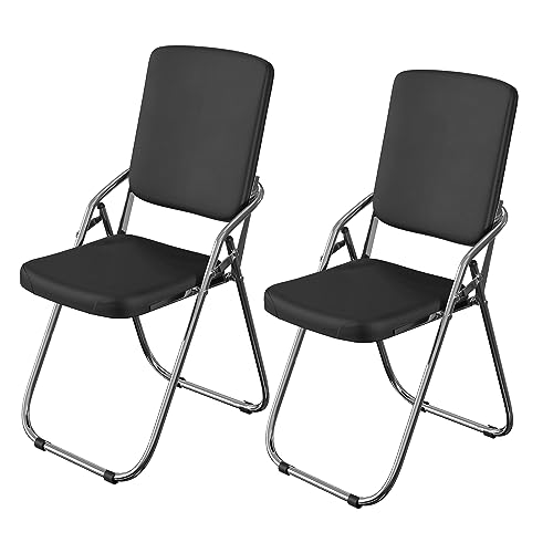 Lvhecforhm Klappstuhl mit Rückenlehne, 2er Set Esszimmerstühle, Küchenstuhl mit Stahlrahmen, Esszimmerstuhl Konferenzstuhl Klappbar, Klappstühle Schwarz Leder,Loungesessel,Freien Klappstühle Esszimmer Lvhecforhm Klappstuhl mit Rückenlehne, 2er Set Esszimmerstühle, Küchenstuhl mit Stahlrahmen, Esszimmerstuhl Konferenzstuhl Klappbar, Klappstühle Schwarz Leder,Loungesessel,Freien Klappstühle Esszimmer von Lvhecforhm