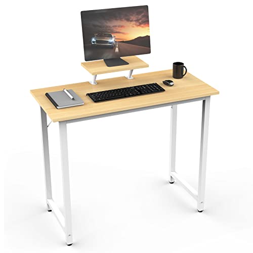 Lvhecforhm Schreibtisch 80 * 40CM Computertisch, Kleiner Bürotisch mit Ständer, Wasserdicht Stabil Laptop Tisch, Schreibtisch Im Minimalistischen Design, für Zuhause Büro und Wohnheim(Helle Farben) von Lvhecforhm