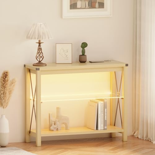 Lvifur Sideboard Wohnzimmer mit Smart Ladestation,Kommode Holz mit 3 Farbige LED Leuchten,Aufbewahrungsschrank Buffetschrank für Küche,Esszimmer,Ausstellungshalle von Lvifur