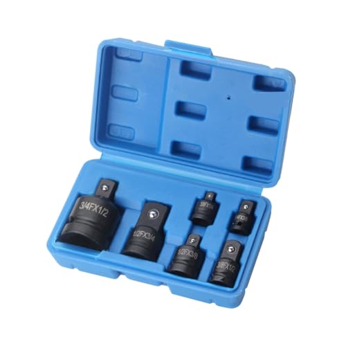 Lwaviwer 6-Teiliger Adapter für Pneumatische HüLsenköPfe 1/2 Bis 3/4, Blaue Kunststoffbox für Mechanische Drehmoment-Hardwareprodukte für Automobile von Lwaviwer