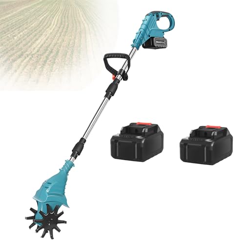 Akku-Gartenfräse, 21 V, Akku-Gartenfräse, 20 cm Breite, 25 cm Tiefe, 270 U/min, Hochgeschwindigkeits-Gartenfräse für Rasen und Erde,Blue-DualBlades-2batteries Akku-Gartenfräse, 21 V, Akku-Gartenfräse, 20 cm Breite, 25 cm Tiefe, 270 U/min, Hochgeschwindigkeits-Gartenfräse für Rasen und Erde,Blue-DualBlades-2batteries von LwiftGal