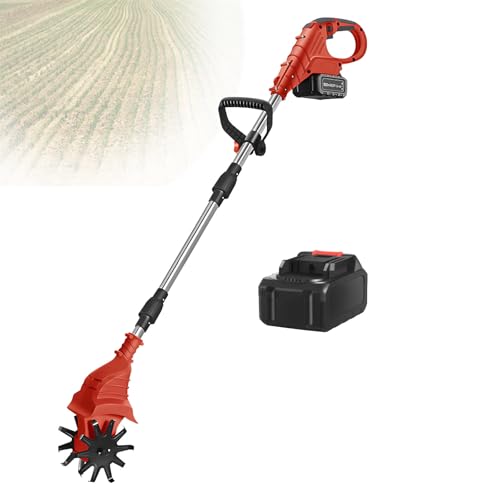 Akku-Gartenfräse, 21 V, Akku-Gartenfräse, 20 cm Breite, 25 cm Tiefe, 270 U/min, Hochgeschwindigkeits-Gartenfräse für Rasen und Erde,Red-DualBlades-1battery Akku-Gartenfräse, 21 V, Akku-Gartenfräse, 20 cm Breite, 25 cm Tiefe, 270 U/min, Hochgeschwindigkeits-Gartenfräse für Rasen und Erde,Red-DualBlades-1battery von LwiftGal