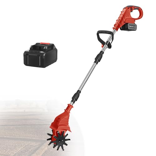 Akku-Gartenfräse, 21 V Akku-Gartenfräse mit 4000 mAh Akku, mit 1 oder 2 Akkus - Elektrische Doppel-/Vierblatt-Gartenfräse,Red-DualBlades-1battery Akku-Gartenfräse, 21 V Akku-Gartenfräse mit 4000 mAh Akku, mit 1 oder 2 Akkus - Elektrische Doppel-/Vierblatt-Gartenfräse,Red-DualBlades-1battery von LwiftGal