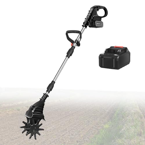 Akku-Gartenfräse mit 21V Akku, Gartenfräse mit 25cm Frästiefe und 20cm Fräsbreite, Elektro-Fräse für Garten, Hof,Black-DualBlades-1battery Akku-Gartenfräse mit 21V Akku, Gartenfräse mit 25cm Frästiefe und 20cm Fräsbreite, Elektro-Fräse für Garten, Hof,Black-DualBlades-1battery von LwiftGal