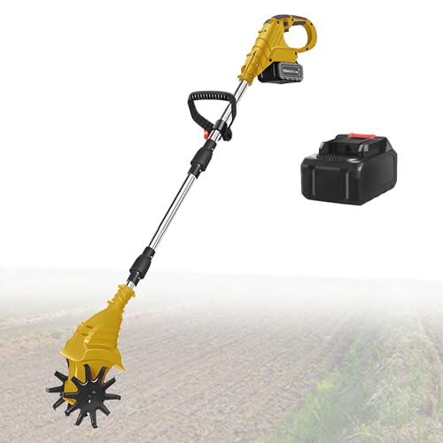 Akku-Gartenfräse mit 21V Akku, Gartenfräse mit 25cm Frästiefe und 20cm Fräsbreite, Elektro-Fräse für Garten, Hof,Yellow-DualBlades-1battery Akku-Gartenfräse mit 21V Akku, Gartenfräse mit 25cm Frästiefe und 20cm Fräsbreite, Elektro-Fräse für Garten, Hof,Yellow-DualBlades-1battery von LwiftGal