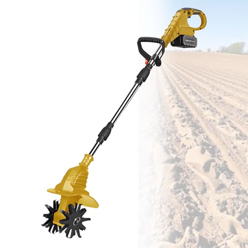 Akku-Grubber, elektrische Gartenfräse mit 270 U/min zum Pflügen, Jäten, Umgraben von Erde, Bepflanzen von Hochbeeten, Entfernen von festsitzendem Unkraut,Yellow-FourBlades-1battery Akku-Grubber, elektrische Gartenfräse mit 270 U/min zum Pflügen, Jäten, Umgraben von Erde, Bepflanzen von Hochbeeten, Entfernen von festsitzendem Unkraut,Yellow-FourBlades-1battery von LwiftGal
