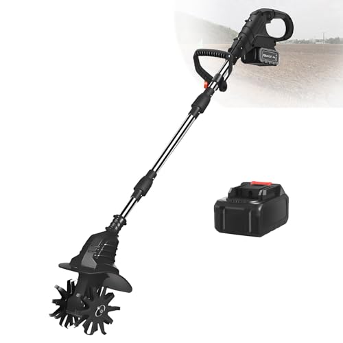 Akku-Grubber mit Akku, elektrische Gartenfräse mit 270 U/min, 25 cm Frästiefe und 20 cm Fräsbreite für die Rasen-/Bodenbearbeitung,Black-FourBlades-1battery Akku-Grubber mit Akku, elektrische Gartenfräse mit 270 U/min, 25 cm Frästiefe und 20 cm Fräsbreite für die Rasen-/Bodenbearbeitung,Black-FourBlades-1battery von LwiftGal