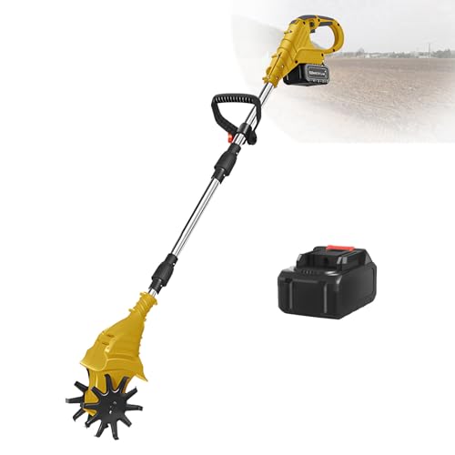 Akku-Grubber mit Akku, elektrische Gartenfräse mit 270 U/min, 25 cm Frästiefe und 20 cm Fräsbreite für die Rasen-/Bodenbearbeitung,Yellow-DualBlades-1battery Akku-Grubber mit Akku, elektrische Gartenfräse mit 270 U/min, 25 cm Frästiefe und 20 cm Fräsbreite für die Rasen-/Bodenbearbeitung,Yellow-DualBlades-1battery von LwiftGal