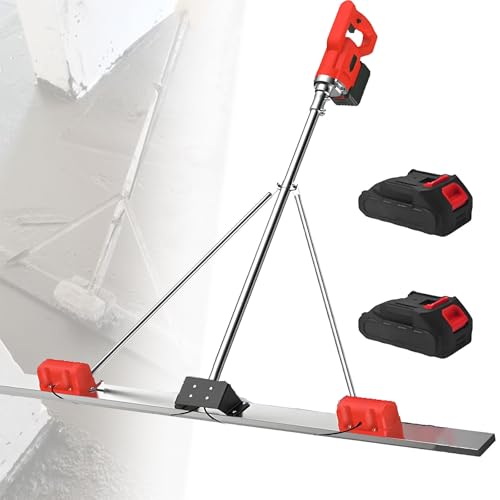 Elektrisches Betonbearbeitungswerkzeug,Kommerzielles Estrich-Betonbearbeitungs-Vibrationswerkzeug mit Blade Bull Float Finisher Set,Betonkelle mit Lithiumbatterie,1.5mDualmotors-2batteries von LwiftGal