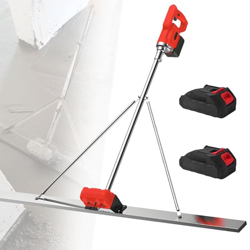 Elektrisches Betonbearbeitungswerkzeug,Kommerzielles Estrich-Betonbearbeitungs-Vibrationswerkzeug mit Blade Bull Float Finisher Set,Betonkelle mit Lithiumbatterie,1.5mSinglemotor-2batteries von LwiftGal