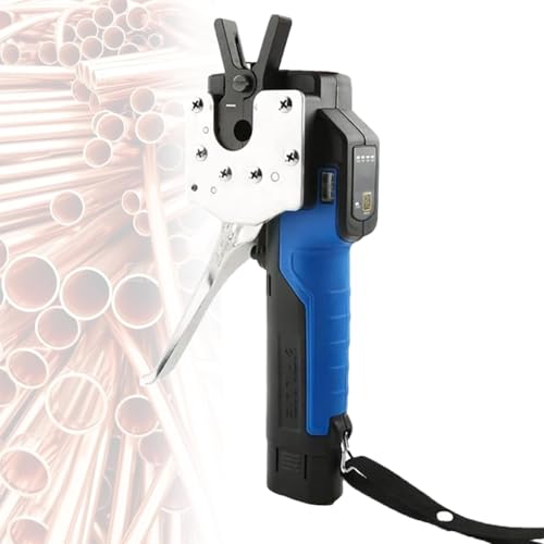 Elektrisches Bördelwerkzeug-Set mit 5/8/9 Spannfutterklemmen, Kupfer-Bördelwerkzeug-Bördellehre, 45°-Exzenter-Expanderwerkzeug für Kupferrohre/Aluminium, 2200 mAh,DeluxeVEF-2 von LwiftGal
