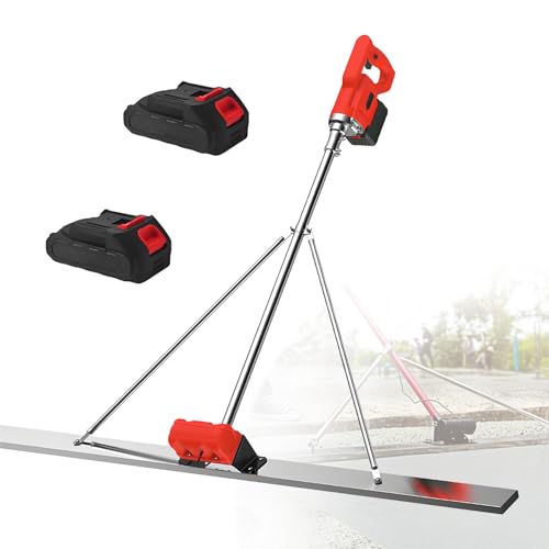 Power Screed Beton-Finishing-Werkzeug, dreieckiger vibrationsarmer elektrischer Akku-Estrich mit Nivellierlineal, inklusive 1 oder 2 Akkus,1.5mSinglemotor-2batteries von LwiftGal