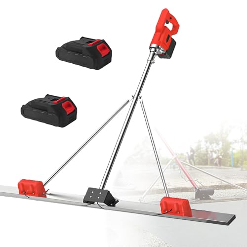 Power Screed Beton-Finishing-Werkzeug, dreieckiger vibrationsarmer elektrischer Akku-Estrich mit Nivellierlineal, inklusive 1 oder 2 Akkus,1.8mDualmotors-2batteries von LwiftGal