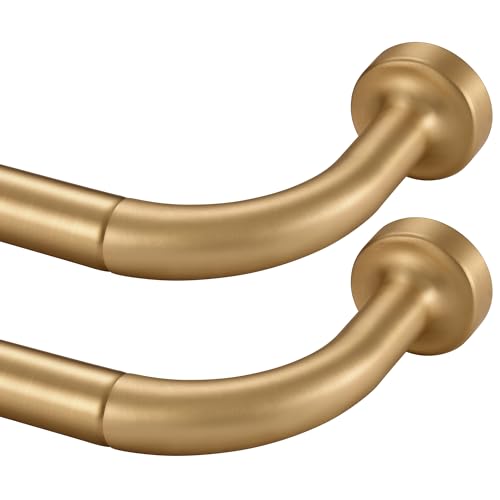 Lwiiom Gardinenstange für Fenster, 71,1 bis 38,1 cm, interne Spleißscheibe, 2,5 cm Durchmesser, verstellbarer Raumverdunkelungsvorhang mit Aluminium-Endstücken und Halterungen, warmes Gold, 2 Stück Lwiiom Gardinenstange für Fenster, 71,1 bis 38,1 cm, interne Spleißscheibe, 2,5 cm Durchmesser, verstellbarer Raumverdunkelungsvorhang mit Aluminium-Endstücken und Halterungen, warmes Gold, 2 Stück von Lwiiom