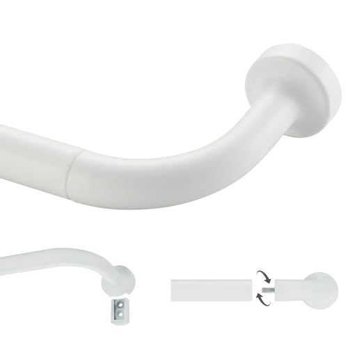 Lwiiom Mattweiße Gardinenstange für Fenster, 71,1 bis 38,1 cm, interne Spleißung, 2,5 cm Durchmesser, verstellbarer Raumverdunkelungsvorhang mit Aluminium-Endstücken und Halterungen, Wickeldesign Lwiiom Mattweiße Gardinenstange für Fenster, 71,1 bis 38,1 cm, interne Spleißung, 2,5 cm Durchmesser, verstellbarer Raumverdunkelungsvorhang mit Aluminium-Endstücken und Halterungen, Wickeldesign von Lwiiom