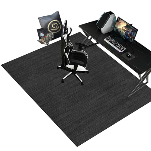 100 x 140 cm Schreibtischstuhl Unterlage, Bürostuhl Matte, Bodenschutzmatte Gaming Teppich, Bodenschutz Bürostuhl Teppichschoner für Parkett, Laminat, Hartböden und Teppichboden von LwnePoknQnbg