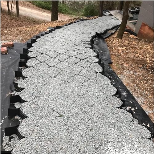 LwsCUiH Stabiles Land Gartenstützmauer-Gitterstabilisator Gartengitter-Kiesstabilisator for Gehweg/Auffahrt, 2 Zoll hohes Geozellengitter skalierbar(6m x 6m (19.5FT x 19.5FT)) von LwsCUiH