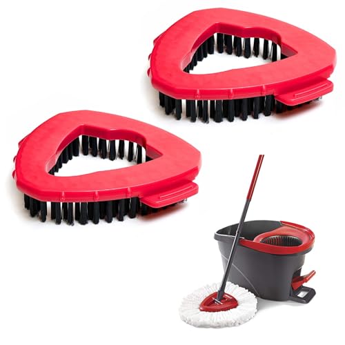 2PCS Schrubber für Vileda Turbo EasyWring Bodenwischer Scheuerbürste Reinigungsbürste, Triangle Mop Spin Mop Kopf Ersatz, Rotating Mop-Ersatzkopf, Wischmopp Ersatzkopf für Badezimmer und Küchenfliesen von Lwtsrp