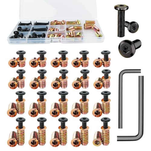 80 Stück M6 Schrauben Enthalten M6x20 & M6x15mm, M6x10 & M6xM16mm Schrauben und andere Größen, Flachkopfschrauben und Einschraubmutter Sortiment Kit für DIY Holzmöbel Verbindungen, mit 2 Schlüssel 80 Stück M6 Schrauben Enthalten M6x20 & M6x15mm, M6x10 & M6xM16mm Schrauben und andere Größen, Flachkopfschrauben und Einschraubmutter Sortiment Kit für DIY Holzmöbel Verbindungen, mit 2 Schlüssel von Lwtsrp