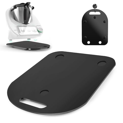 Gleitbrett für Thermomix TM6 TM5, Rollbrett für Müheloses Verschieben, Schnelles Bewegen & Stabiler Stand, Verfügt über 3 Feste Schlitze und 7 Sockel, für Thermomix TM6 TM5, Schwarz von Lwtsrp
