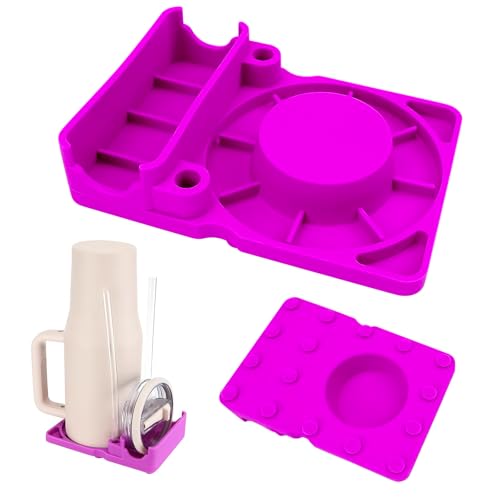 Lwtsrp Abtropfgestell aus Silikon, Abtropfgestell für Stanley-Becher 30/40 oz, Silikon Flaschenständer zum Platzieren von Stanley Cup, Strohhalm und Deckel, Zubehör für Stanley Tasse (Rosa) von Lwtsrp