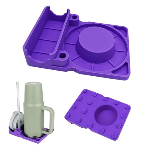 Lwtsrp Abtropfgestell aus Silikon, Abtropfgestell für Stanley-Becher 30/40 oz, Silikon Flaschenständer zum Platzieren von Stanley Cup, Strohhalm und Deckel, Zubehör für Stanley Tasse (Violett) von Lwtsrp