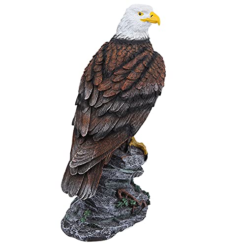 Lwuey Adler Statue Außenbereich, Adler Skulptur Garten Rasen Hof Dekoration Statue Moderne Kunstharz Verzierung Terrasse Heim Tier Miniatur Requisiten Wetterbeständig von Lwuey