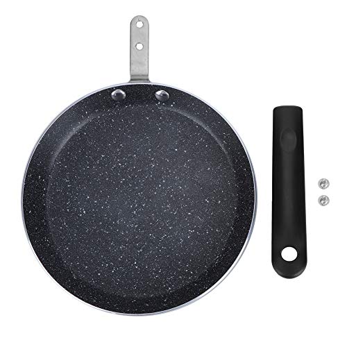 Lwuey Crêpe Pfanne Antihaft, 18cm Aluminium Pfannkuchenpfanne für Induktion Flachboden Omlett Pancake Pfanne Crêpes Eier Steak Spülmaschinenfest Temperaturanzeige Abnehmbar Griff von Lwuey