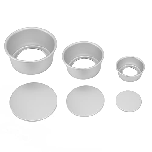 Lwuey Runde Kuchenformen Set, 4 6 8 Zoll Eloxierte Aluminium Kuchenformen Abnehmbarem Boden Antihaftbeschichtet Stapelbar Backform Zuhause Bäckerei Backbegeisterte von Lwuey