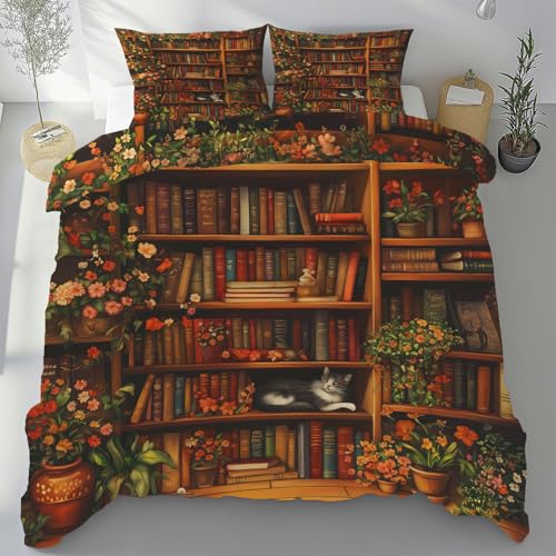 Lwznbio Bettwäsche 135x200cm 3teilig Bücherregal Bücher Bettbezug Microfaser mit Reißverschluss Bibliothek Thema Sommerbettwäsche Weich Bügelfrei mit 2 Kissenbezüge 80x80cm Lwznbio Bettwäsche 135x200cm 3teilig Bücherregal Bücher Bettbezug Microfaser mit Reißverschluss Bibliothek Thema Sommerbettwäsche Weich Bügelfrei mit 2 Kissenbezüge 80x80cm von Lwznbio