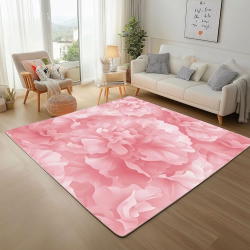 Lwznbio Eingangsteppich 60x90 cm Blumenmuster Teppich rutschfest Fussmatte Aussen Blumen Pflanze Teppiche Kurzflor Waschbar für Flur, Eingang, Wohnzimmer, Schlafzimmer, Kinderzimmer von Lwznbio