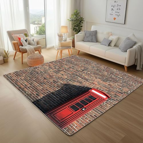 Lwznbio Eingangsteppich 60x90 cm Wandfliesen Muster Teppich rutschfest Fussmatte Aussen Telefonzelle Teppiche Kurzflor Waschbar für Flur, Eingang, Wohnzimmer, Schlafzimmer, Kinderzimmer Lwznbio Eingangsteppich 60x90 cm Wandfliesen Muster Teppich rutschfest Fussmatte Aussen Telefonzelle Teppiche Kurzflor Waschbar für Flur, Eingang, Wohnzimmer, Schlafzimmer, Kinderzimmer von Lwznbio