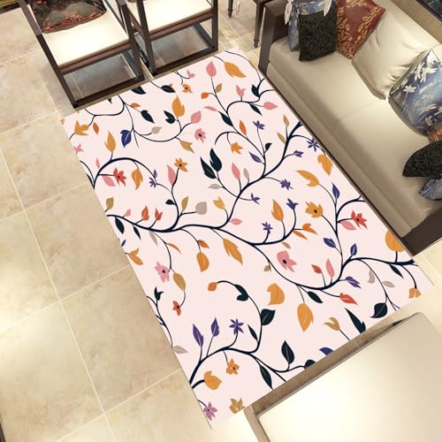 Lwznbio Farbe Blätter Wohnzimmerteppich 200x280 cm Natürliche Pflanze Teppich Kurzflor, Weich rutschfest Waschbare Teppiche Karikatur Stil Eingangsteppich Fußmatte Schlafzimmer Kinderzimmer Lwznbio Farbe Blätter Wohnzimmerteppich 200x280 cm Natürliche Pflanze Teppich Kurzflor, Weich rutschfest Waschbare Teppiche Karikatur Stil Eingangsteppich Fußmatte Schlafzimmer Kinderzimmer von Lwznbio