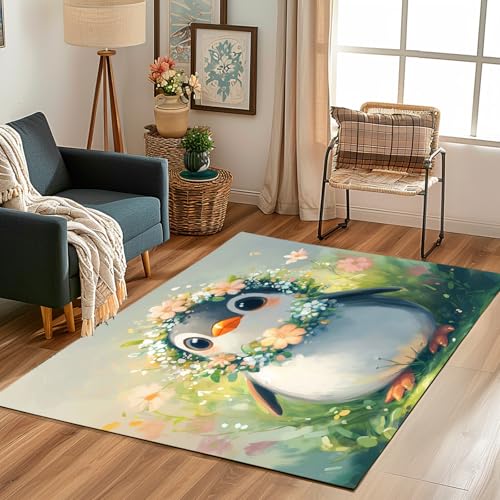 Lwznbio Farbe Feder Wohnzimmerteppich 200x280 cm Polka Dot Teppich Kurzflor, Weich rutschfest Waschbare Teppiche Modern Kunst Eingangsteppich Fußmatte Schlafzimmer Kinderzimmer von Lwznbio