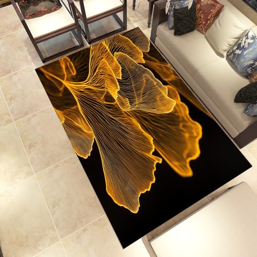 Lwznbio Ginkgoblatt Wohnzimmerteppich 200x280 cm Gold Blätter Teppich Kurzflor, Weich rutschfest Waschbare Teppiche Natürliche Pflanze Eingangsteppich Fußmatte Schlafzimmer Kinderzimmer Lwznbio Ginkgoblatt Wohnzimmerteppich 200x280 cm Gold Blätter Teppich Kurzflor, Weich rutschfest Waschbare Teppiche Natürliche Pflanze Eingangsteppich Fußmatte Schlafzimmer Kinderzimmer von Lwznbio