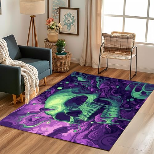 Lwznbio Gotisch Totenkopf Wohnzimmerteppich 200x280 cm Psychedelisch Schädel Teppich Kurzflor, Weich rutschfest Waschbare Teppiche Abstrakt Flüssig Eingangsteppich Fußmatte Schlafzimmer Kinderzimmer Lwznbio Gotisch Totenkopf Wohnzimmerteppich 200x280 cm Psychedelisch Schädel Teppich Kurzflor, Weich rutschfest Waschbare Teppiche Abstrakt Flüssig Eingangsteppich Fußmatte Schlafzimmer Kinderzimmer von Lwznbio