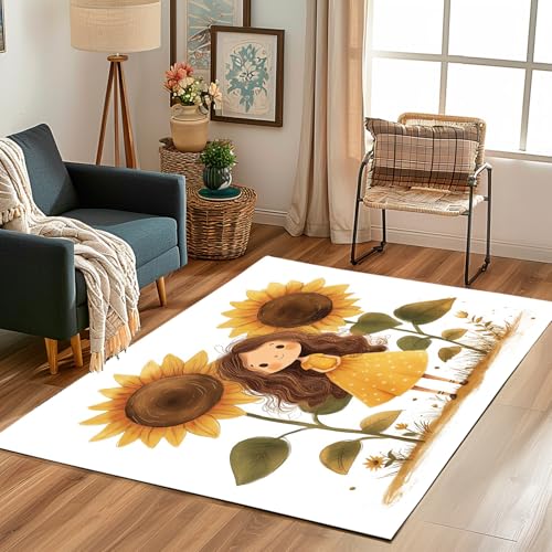 Lwznbio Grün Blatt Wohnzimmerteppich 200x280 cm Natürliche Pflanze Teppich Kurzflor, Weich rutschfest Waschbare Teppiche Abstrakt Kunst Eingangsteppich Fußmatte Schlafzimmer Kinderzimmer von Lwznbio