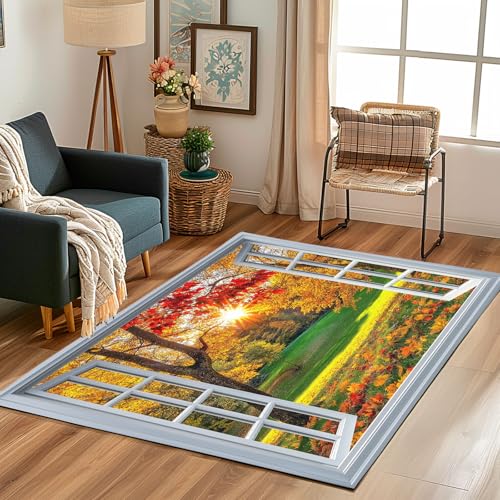 Lwznbio Herbst Landschaft Wohnzimmerteppich 200x280 cm Gefallene Blätter Teppich Kurzflor, Weich rutschfest Waschbare Teppiche Sonnenlicht Dschungel Eingangsteppich Fußmatte Schlafzimmer Kinderzimmer Lwznbio Herbst Landschaft Wohnzimmerteppich 200x280 cm Gefallene Blätter Teppich Kurzflor, Weich rutschfest Waschbare Teppiche Sonnenlicht Dschungel Eingangsteppich Fußmatte Schlafzimmer Kinderzimmer von Lwznbio