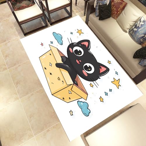 Lwznbio Karikatur Katze Teppich Läufer Für Flur 60x120 cm Niedlich Kätzchen Waschbar mit Antirutsch Gummirücken, Kurzflor Schlafzimmer Teppich Wolken Stern Für Eingang Büro Badezimmer Lwznbio Karikatur Katze Teppich Läufer Für Flur 60x120 cm Niedlich Kätzchen Waschbar mit Antirutsch Gummirücken, Kurzflor Schlafzimmer Teppich Wolken Stern Für Eingang Büro Badezimmer von Lwznbio