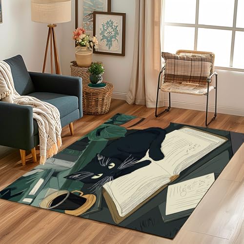Lwznbio Karikatur Katze Teppich Wohnzimmer 200x290 cm Niedlich Tier Carpet Kurzflor Bibliothek Bücher Weich rutschfest Waschbare Teppiche, Für Bettvorleger Schlafzimmer Kinderzimmer Lwznbio Karikatur Katze Teppich Wohnzimmer 200x290 cm Niedlich Tier Carpet Kurzflor Bibliothek Bücher Weich rutschfest Waschbare Teppiche, Für Bettvorleger Schlafzimmer Kinderzimmer von Lwznbio