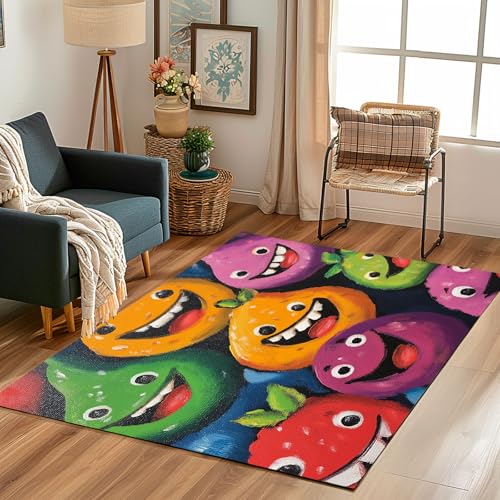 Lwznbio Lustig Obst Wohnzimmerteppich 200x280 cm Karikatur Stil Teppich Kurzflor, Weich rutschfest Waschbare Teppiche Früchte Thema Eingangsteppich Fußmatte Schlafzimmer Kinderzimmer Lwznbio Lustig Obst Wohnzimmerteppich 200x280 cm Karikatur Stil Teppich Kurzflor, Weich rutschfest Waschbare Teppiche Früchte Thema Eingangsteppich Fußmatte Schlafzimmer Kinderzimmer von Lwznbio